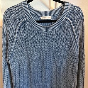 Zenana Blue Knit Crewneck Sweater SMALL NWOT
